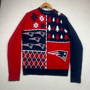New England Patriots Christmas Knit Sweater Mens Size Large NFL Team Apparel